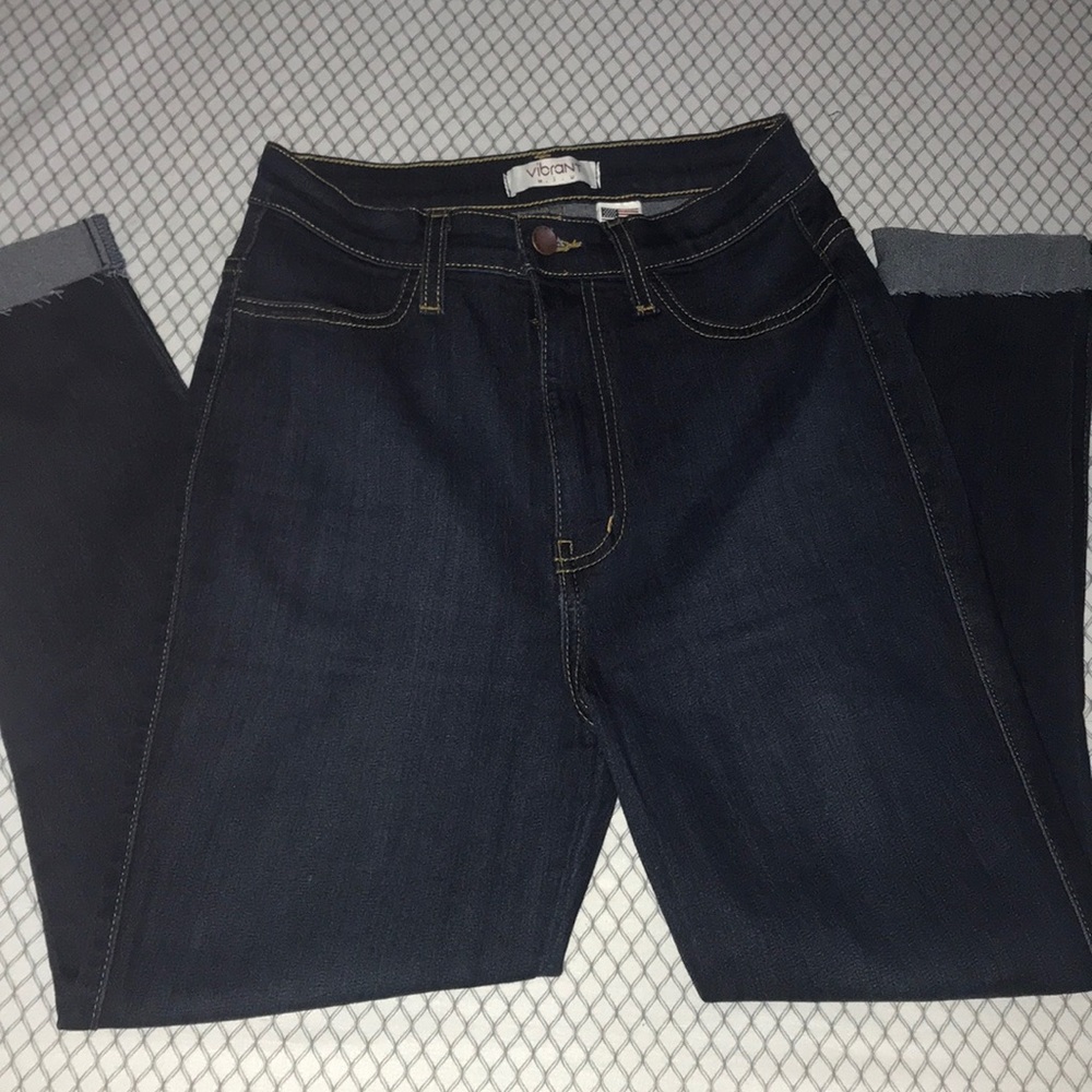 Vibrant Ankle Jeans (Dark Wash) worn once